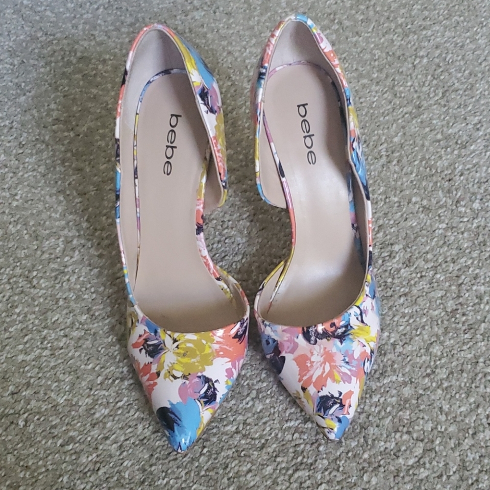 BEBE floral pumps